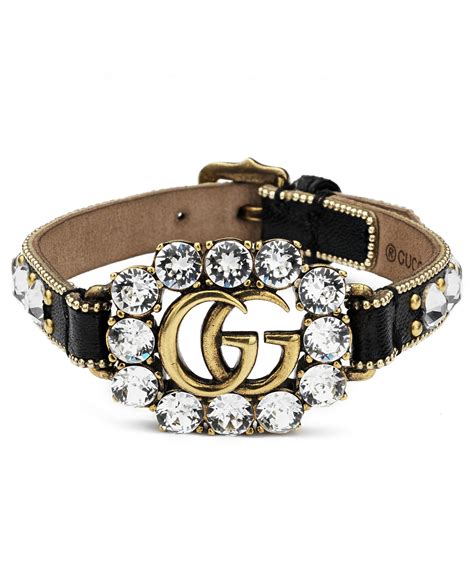 gucci white gold charm bracelet|Gucci leather bracelet for women.